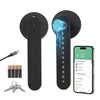 CRONY MJ-S4-DD Smart Door Lock 5-in-1 Fingerprint Keyless Entry Door Locks with App and Keypad Electronic Biometric Handle Child Safety Lock Suitable for for Home Rental Office and Hotel TUYA Black