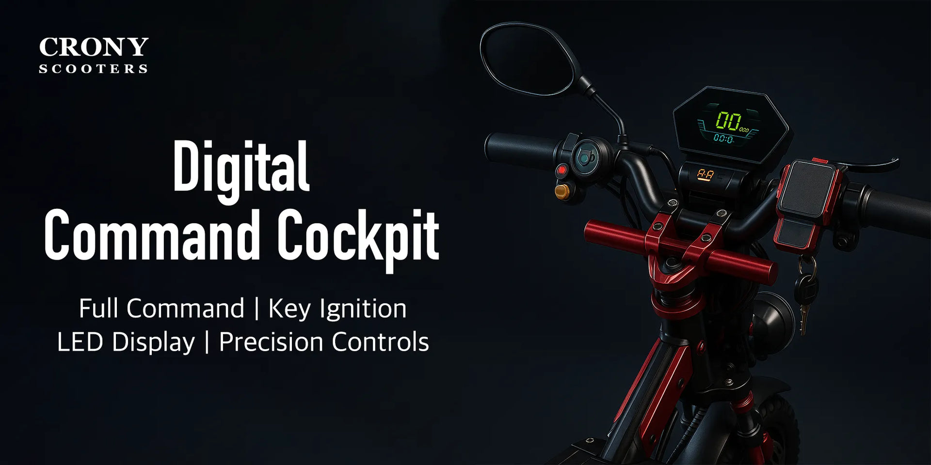 CRONY MK-11 Off Road Dual Motor 4000Wx2 Electric Scooter Big LCD Display Speed upto DiscBrake Front/Rear - Hero Banner 1