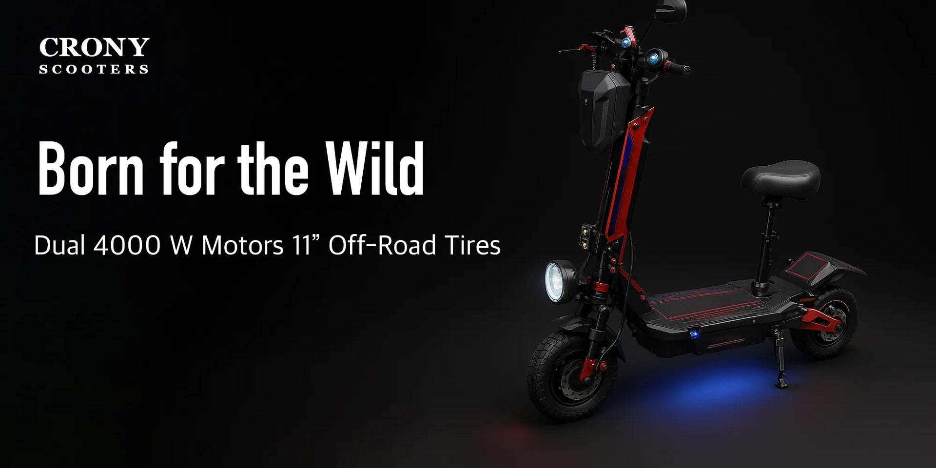 CRONY MK-11 Off Road Dual Motor 4000Wx2 Electric Scooter Big LCD Display Speed upto DiscBrake Front/Rear - Hero Banner 2