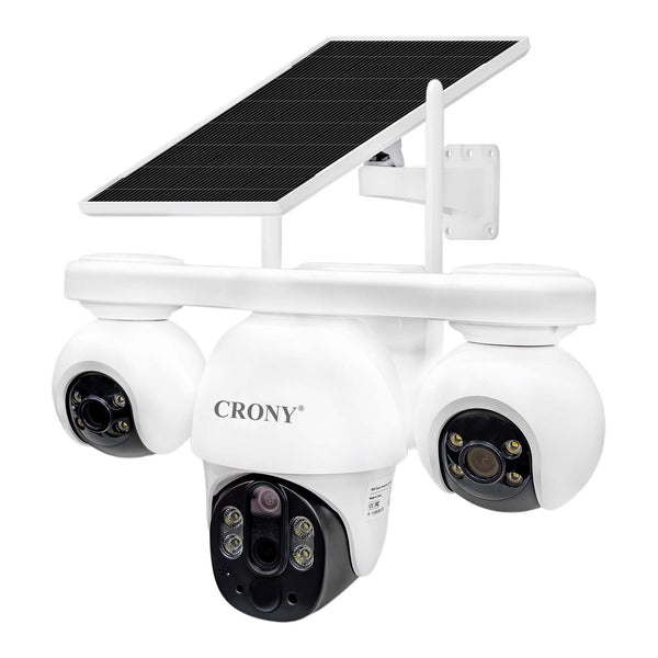 CRONY P19DL 4MP Solar Security Camera, WiFi PTZ Outdoor Camera with 8000mAh Battery, 10X Optical Zoom, 355° Pan 90° Tilt, AI Human Tracking, Motion Detection, Two-Way Audio, IR Night Vision, IP65 Waterproof, V380 Pro App, SD Card Storage