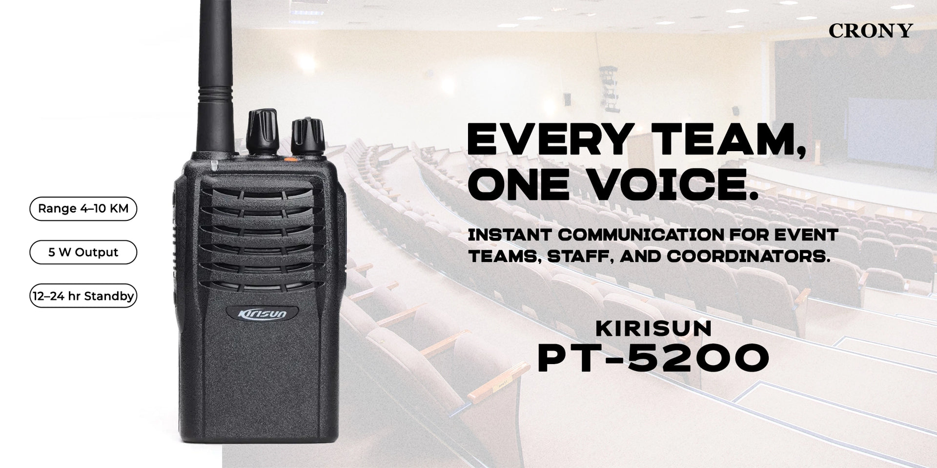 PT5200 UHF walkie-talkie Two Way Radio Digital Intercom Two Way Radio Walkie Talkie Talk Range 4-10km - Hero Banner 1