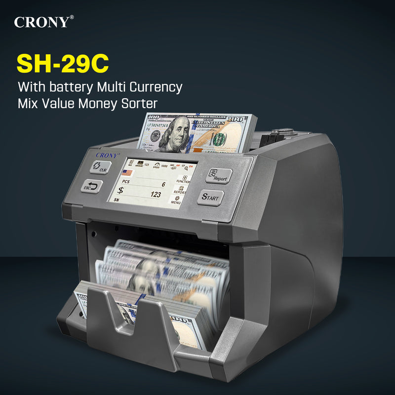 CRONY SH-29C Multi Currency Mix Value Money sorte with UV MG MT IR Detection 800 1000 1200 pcs/min  No reviews  |