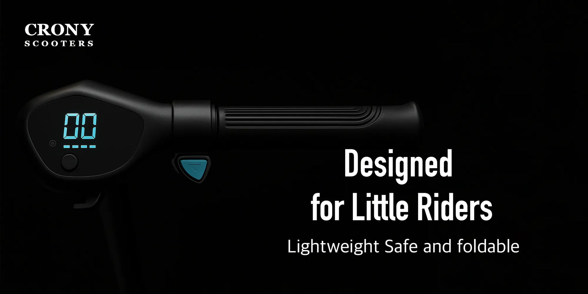 CRONY S32 Kids Foldable E-Scooter with LED Light Bar RGB Deck Lights & LED Display & E-Brake and E-Accelerator & Extended Footrest Supports Up to 100KG - Hero Banner 3