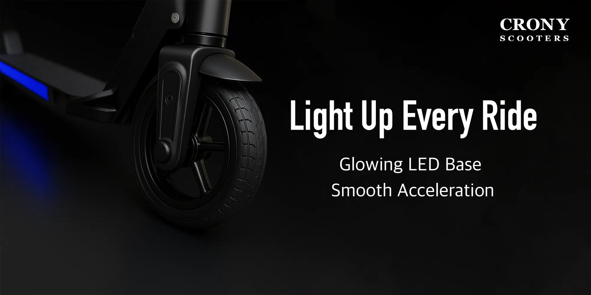 CRONY S32 Kids Foldable E-Scooter with LED Light Bar RGB Deck Lights & LED Display & E-Brake and E-Accelerator & Extended Footrest Supports Up to 100KG - Hero Banner 4