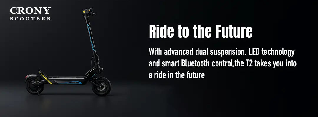 Crony T2 – Dual Suspension Electric Scooter - Hero Banner 2