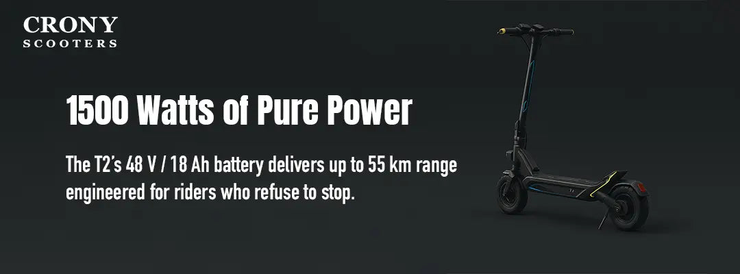Crony T2 – Dual Suspension Electric Scooter - Hero Banner 3
