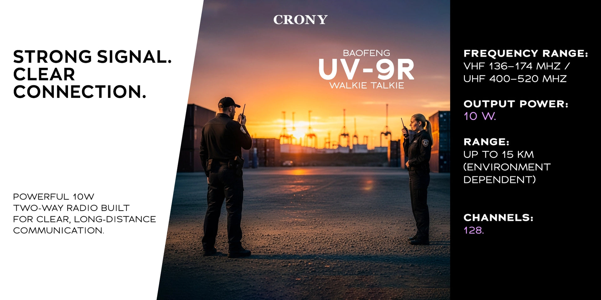Baofeng 10W UV-9R Walkie Talkie Radio Handheld 8-15km IP67 Portable Radio Dust Cold Waterproof Radio - Hero Banner 1