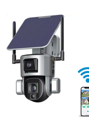 CRONY S5 WiFi-4K-8MP-10X Solar Dual Linkage Battery PTZ Camera 8MP Wireless CCTV Camera Outdoor IP66 Waterproof Solar Dual Camera