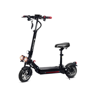 CRONY V10 Big Display+Seat Electric Scooter 1200W Motor 48V/14AH Battery 25-35KM Range Disc Brakes Front/Rear Suspension