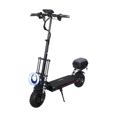 The CRONY V18 is a high-performance electric scooter powered by dual 1500W motors, delivering strong acceleration and smooth riding with speeds up to 40 KM/H. Equipped with a 48V 18AH battery, it offers a travel range of 30–60 KM on a single charge.