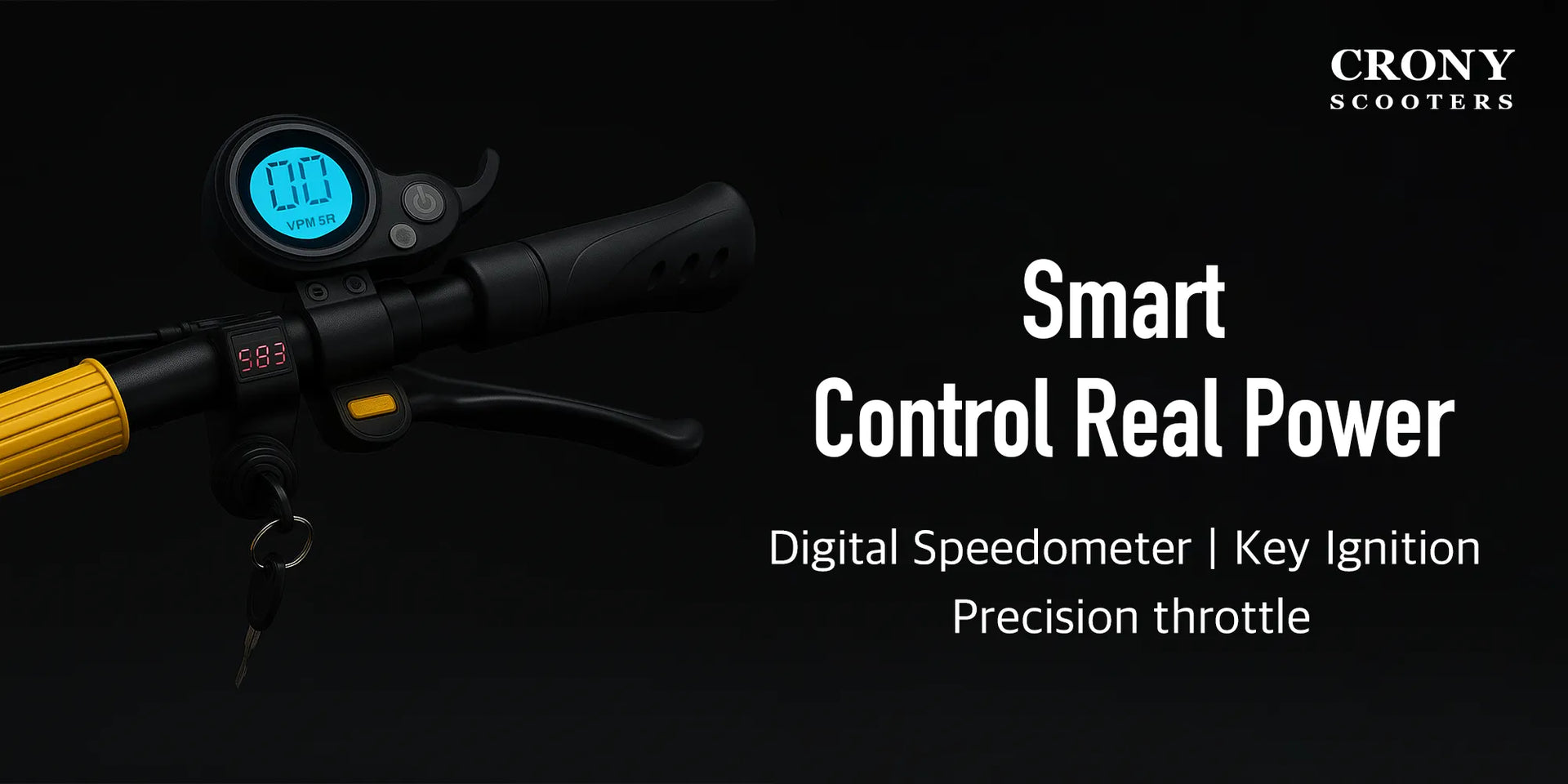 CRONY V8 Electric Scooter 1600W x2 Motors 60V/26AH Battery 40-80KM Range Disc Brakes Front/Rear Suspension Detachable Battery - Hero Banner 4