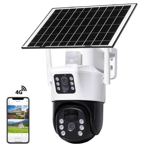 CRONY VCS09 4MP Solar Security Camera, 4G & WiFi Wireless PTZ Camera, 1080P HD, 355° Pan 90° Tilt, 8000mAh Rechargeable Battery, Two-Way Audio, TF Card & Cloud Storage, V380 Pro App, Outdoor Surveillance