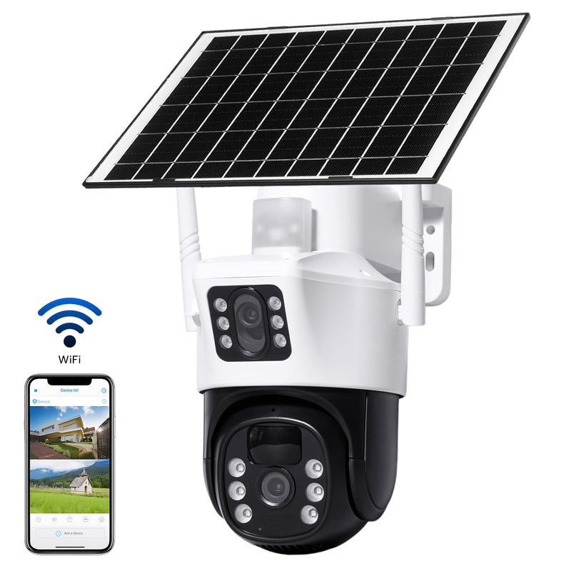 CRONY VCS09 4MP Solar Security Camera, 4G & WiFi Wireless PTZ Camera, 1080P HD, 355° Pan 90° Tilt, 8000mAh Rechargeable Battery, Two-Way Audio, TF Card & Cloud Storage, V380 Pro App, Outdoor Surveillance