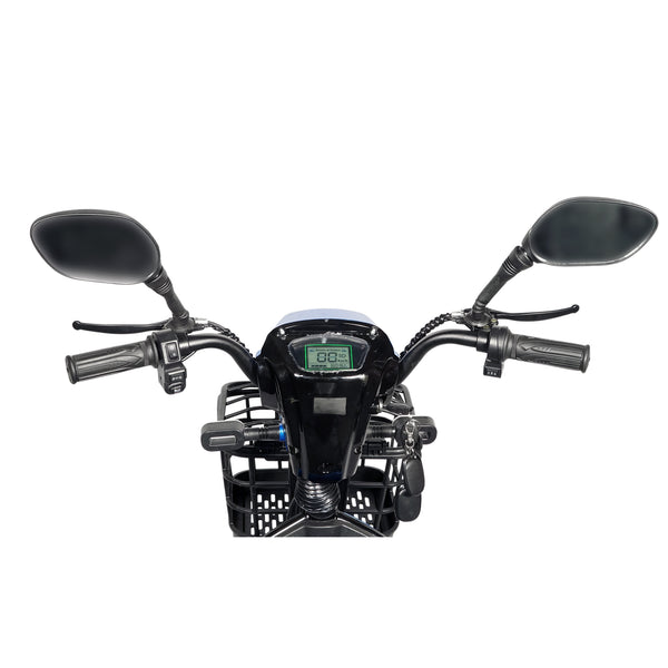 CRONY W8 Golden Eagle Electric Bike, Blue, 350W Rear Hub Motor, 48V 12Ah/20Ah Battery, 40 km/h Top Speed, 31–60 km Range, 14-Inch Wheels, 3-Speed, Front Drum & Rear Locking Brake, Long-Range Electric City Bike