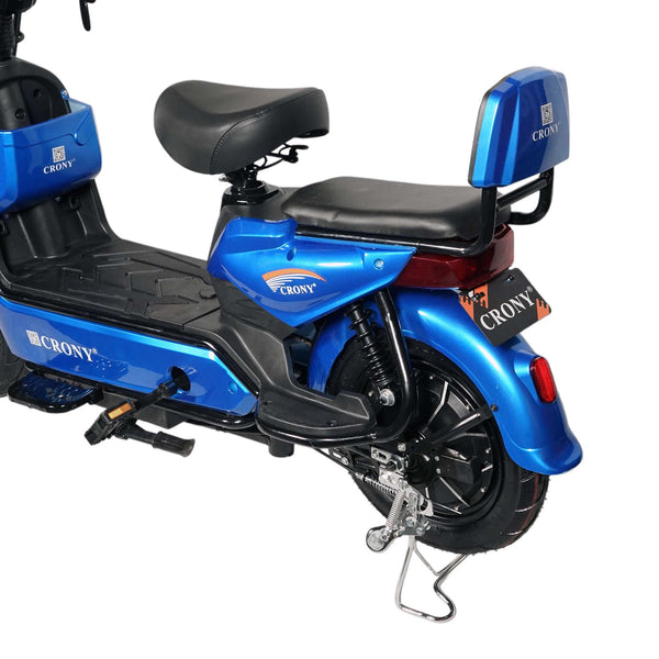 CRONY W8 Golden Eagle Electric Bike, Blue, 350W Rear Hub Motor, 48V 12Ah/20Ah Battery, 40 km/h Top Speed, 31–60 km Range, 14-Inch Wheels, 3-Speed, Front Drum & Rear Locking Brake, Long-Range Electric City Bike