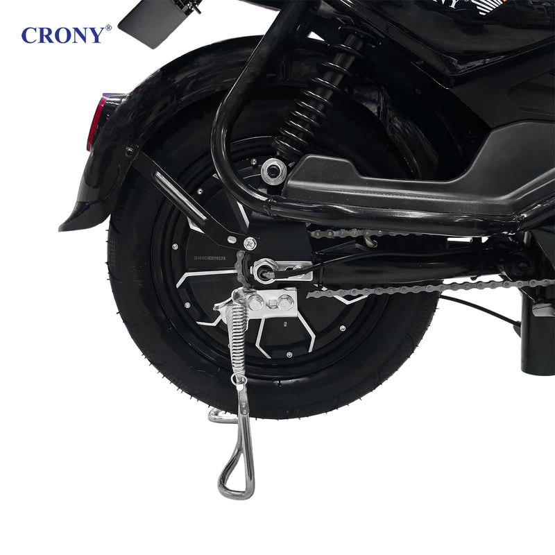 CRONY W8 Golden Eagle Electric Bike, Black, 350W Rear Hub Motor, 48V 12Ah/20Ah Battery, 40 km/h Top Speed, 31–60 km Range, 14-Inch Wheels, 3-Speed, Front Drum & Rear Locking Brake, Long-Range Electric City Bike