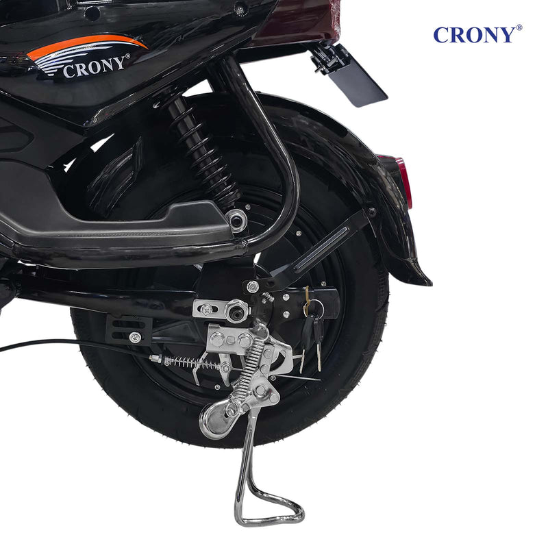 CRONY W8 Golden Eagle Electric Bike, Black, 350W Rear Hub Motor, 48V 12Ah/20Ah Battery, 40 km/h Top Speed, 31–60 km Range, 14-Inch Wheels, 3-Speed, Front Drum & Rear Locking Brake, Long-Range Electric City Bike