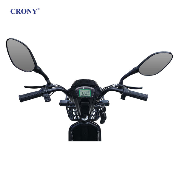 CRONY W8 Golden Eagle Electric Bike, Black, 350W Rear Hub Motor, 48V 12Ah/20Ah Battery, 40 km/h Top Speed, 31–60 km Range, 14-Inch Wheels, 3-Speed, Front Drum & Rear Locking Brake, Long-Range Electric City Bike