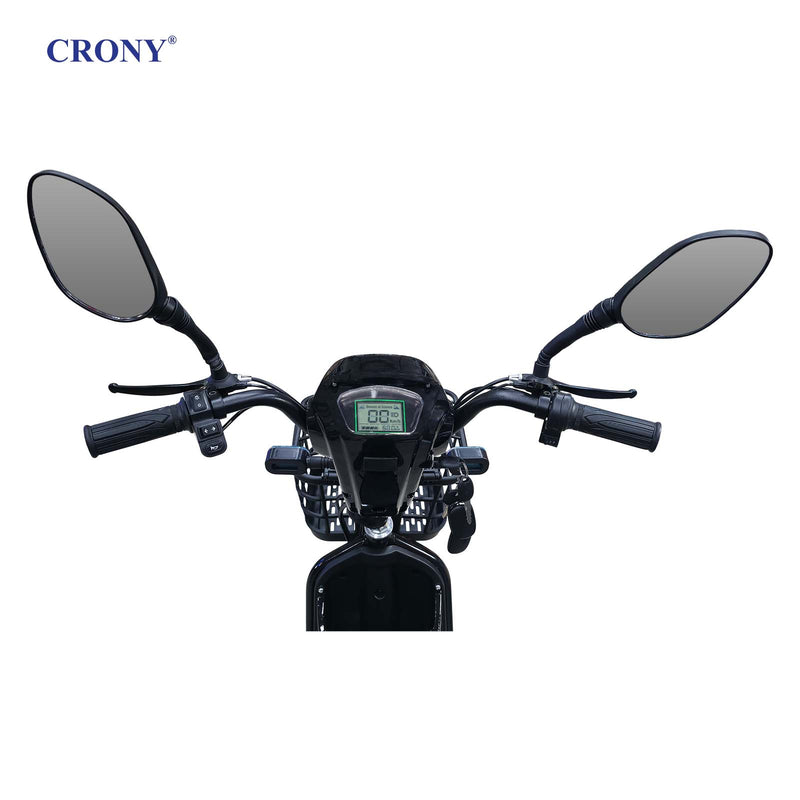 CRONY W8 Golden Eagle Electric Bike, Black, 350W Rear Hub Motor, 48V 12Ah/20Ah Battery, 40 km/h Top Speed, 31–60 km Range, 14-Inch Wheels, 3-Speed, Front Drum & Rear Locking Brake, Long-Range Electric City Bike