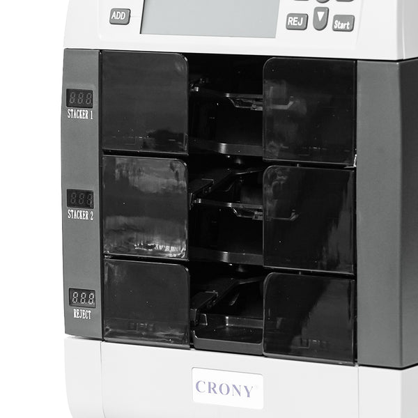 CRONY WR8301 2+1 Multi Currency Mix Value Money sorter Pocket Money Counter and Sorter Banknote Verifiers