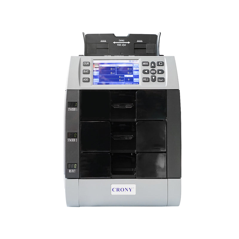 CRONY WR8301 2+1 Multi Currency Mix Value Money sorter Pocket Money Counter and Sorter Banknote Verifiers