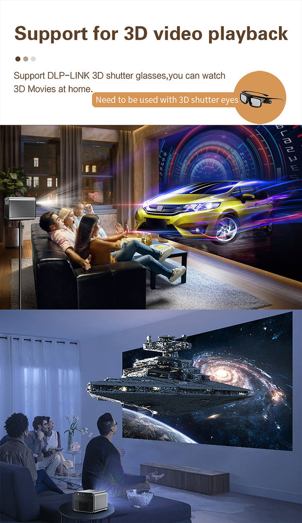 CRONY X5 4K 3D Projector with KTV BT speaker Smart Projector 1600ANSI Lumens 1080P FHD Portbale Home Theater Global Version Bluetooth MEMC RGB-LED Outdoor Beamer