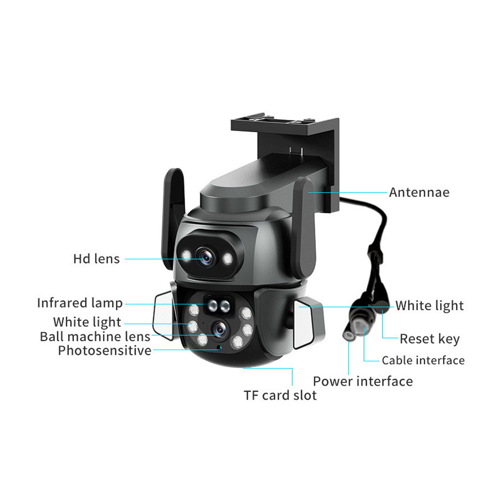 CG-Q821A WIFI-4MP carecamPro APP Dual gun-ball linkage Camer
