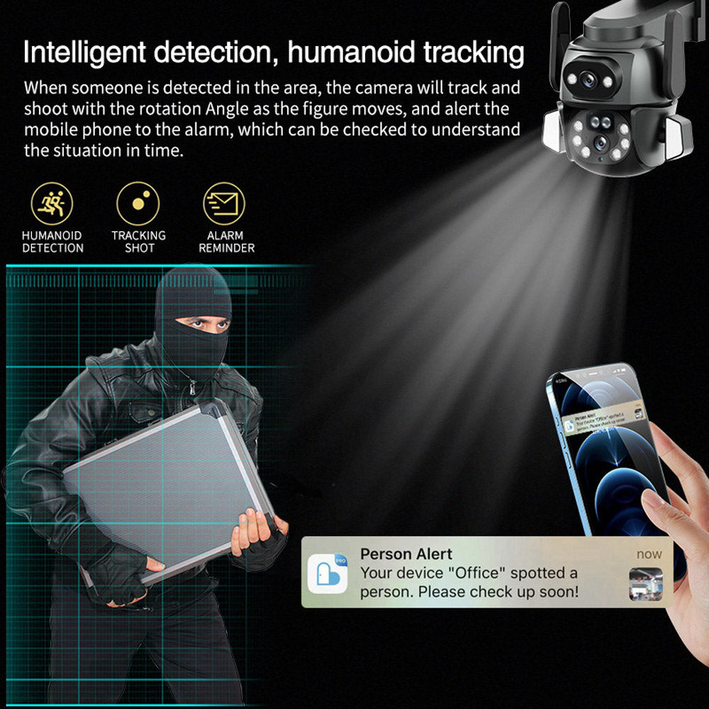 CG-Q821A WIFI-4MP carecamPro APP Dual gun-ball linkage Camer