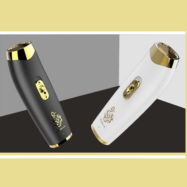 B11 upright hand-held Bukhoor Aromatherapy Portable Arabic Electric Bakhoor Incense Burner | Black+Golden - Edragonmall.com