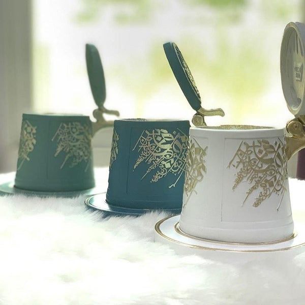 Bakhoor Big teacup Bukhoor Dukhoon Portable Incense Burner-green - Edragonmall.com