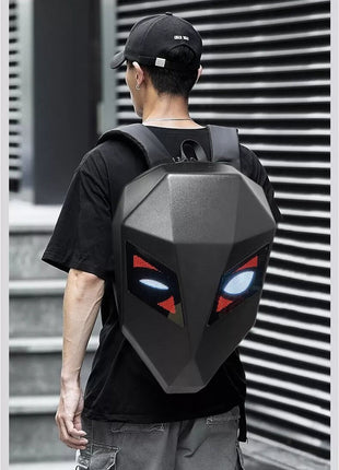 CRONY Iron Man LED Display Backpack Upgrade Iron Man LED Backpack Screen Knight Motorcycle Backpack Cool Travel Bag Scooter Bag