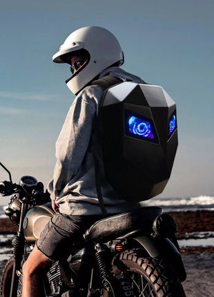 CRONY Iron Man LED Display Backpack Upgrade Iron Man LED Backpack Screen Knight Motorcycle Backpack Cool Travel Bag Scooter Bag