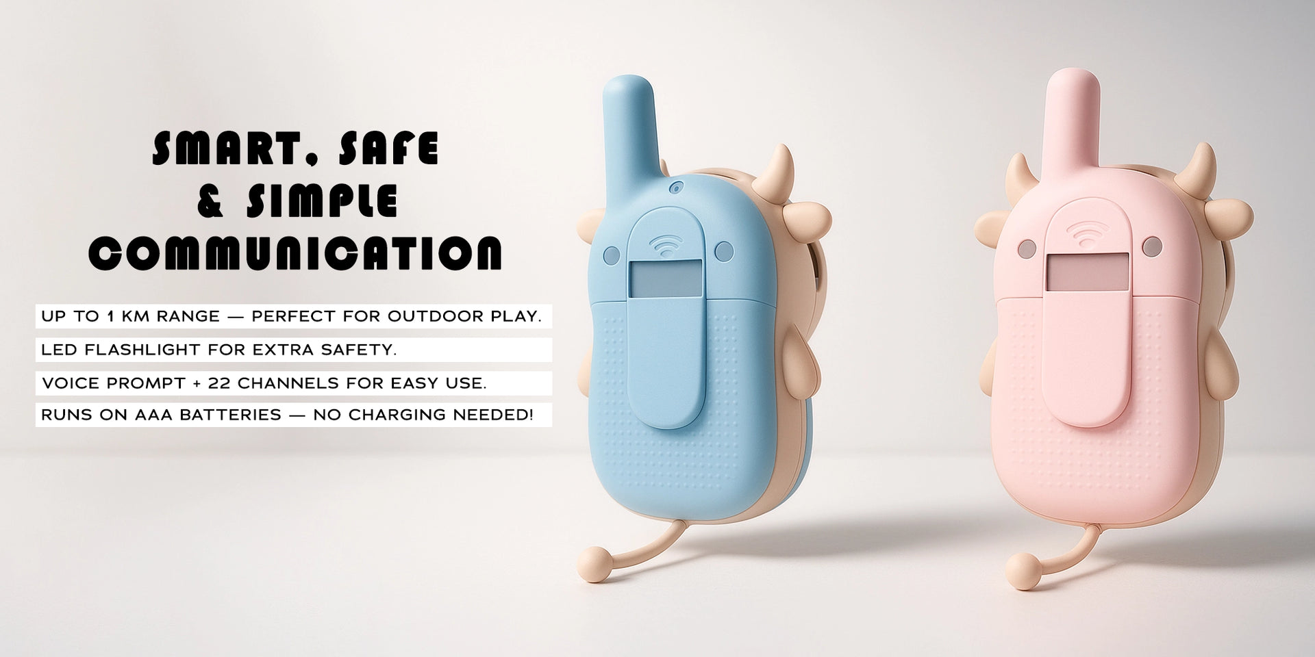 CRONY Cow Kids walkie-talkie Magic Little Bee Intercom Walkie Talkie Kids Toy 500M-1KM - Hero Banner 3