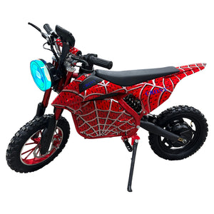 CRONY-09 Spider Red Electric Dirt Bike 350W Motor, 36V 12Ah Battery, 14 Inch Off-Road Tires, Up to 36KM/H Speed, LCD Display, LED Headlight, Bluetooth Speaker, Electric Motorcycle for Outdoor Riding, Durable Design, 1 Year Motor Warranty