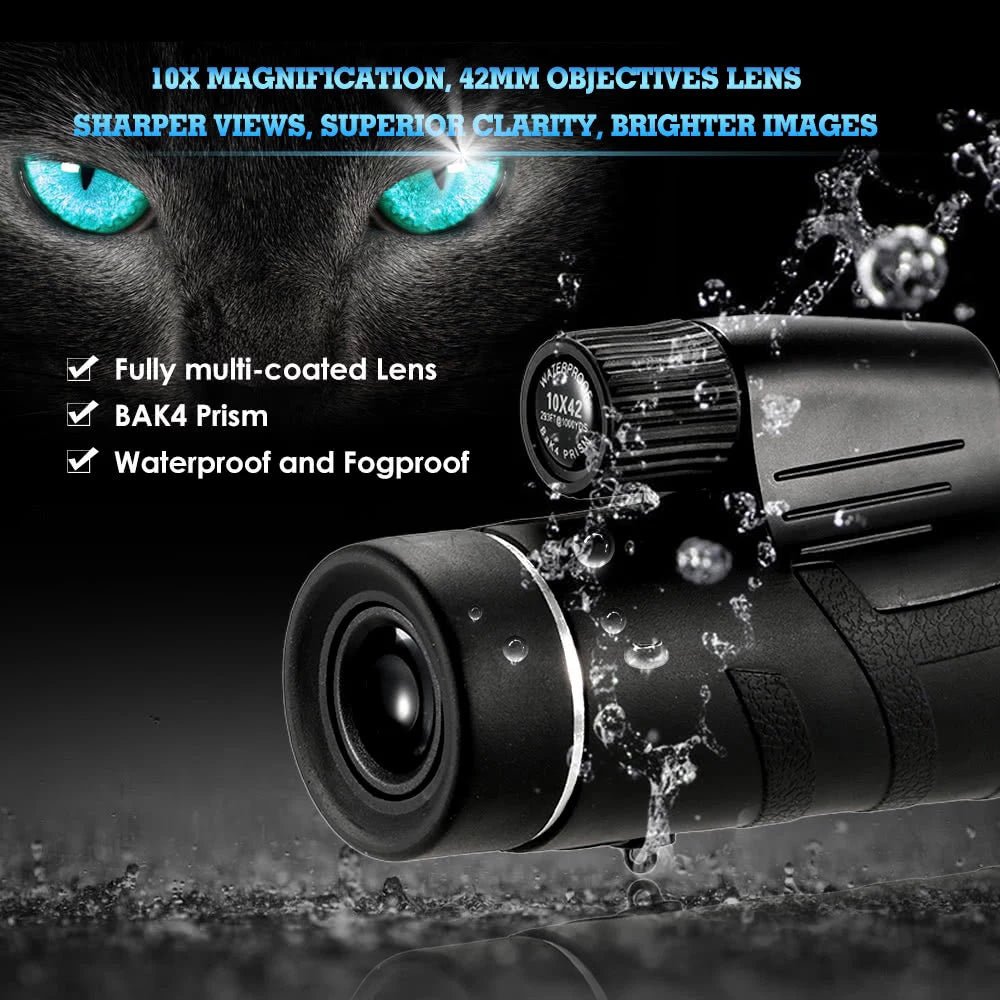 CRONY 10*42 Binocular 10X42 Prism Portable Compact Monocular Waterproof Fogproof Telescope - Edragonmall.com