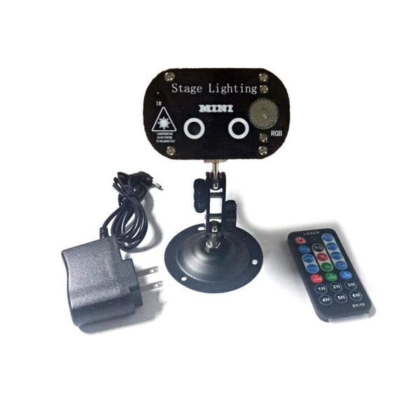 CRONY 12 patterned double holes Laser stage light Quality remote control mini stage light ,RGB laser stage light for party - Edragonmall.com