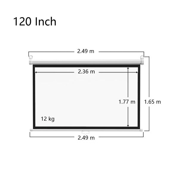 Crony 120 Inch 4:3 Anti-Light Projection Screen Widescreen Projector Manual Pull Down Projection Screen - Edragonmall.com