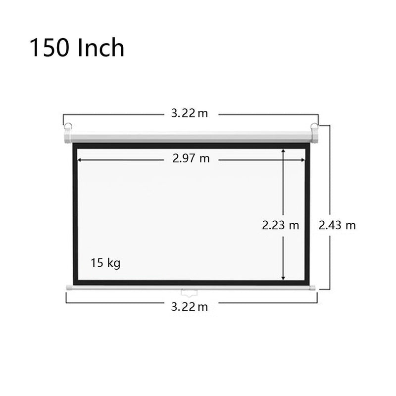 CRONY 150 Inch 4:3 Anti-Light Projection Screen Widescreen Projector Manual Pull Down Projection Screen - Edragonmall.com