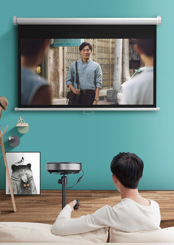 CRONY 150 Inch 4:3 Anti-Light Projection Screen Widescreen Projector Manual Pull Down Projection Screen - Edragonmall.com