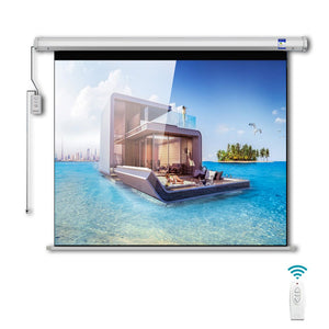 CRONY 150 Inch 4:3 Projection Screen Home Automatic Lifting  HD Projection Screen Wall Hanging Screen Electric Remote Control Projection Screen