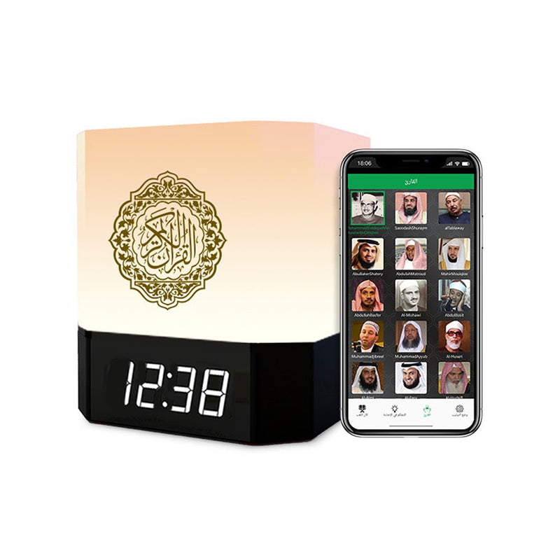 CRONY 229 SQ-303 Quran Speaker Al Quran player with App control 8GB LED Light azan Clock Touch lamp holy al quran speaker - Edragonmall.com