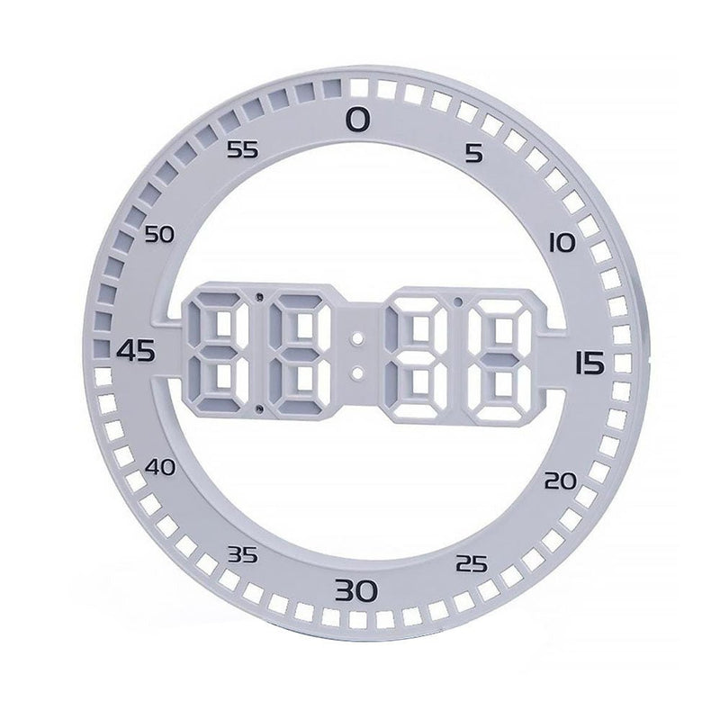 CRONY 3688L 3D bell belt running lamp Living Room 3D Wall Clock Big Screen LED Electronic Clock, Colour: Black+Green - Edragonmall.com