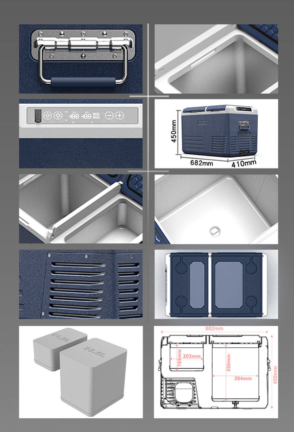 CRONY 45L GL45 Double door double temperature system Car Refrigerator without battery - Edragonmall.com