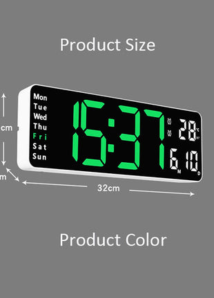 6629 Electronic Clock LED Alarm clock Remote Control Digital Electronic Wall Clock Display Temperature week and calendar