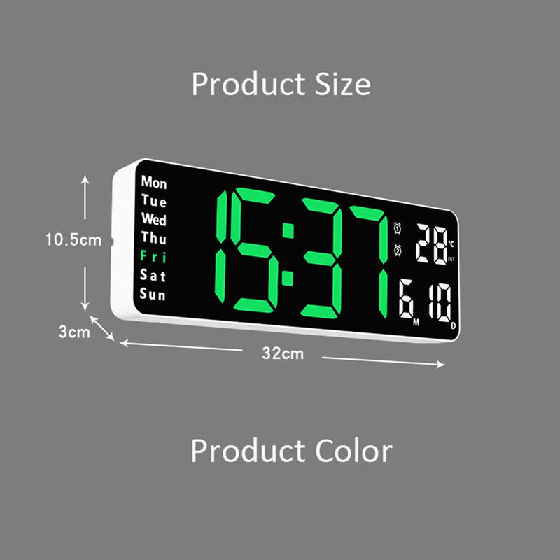 6629 Electronic Clock LED Alarm clock Remote Control Digital Electronic Wall Clock Display Temperature week and calendar