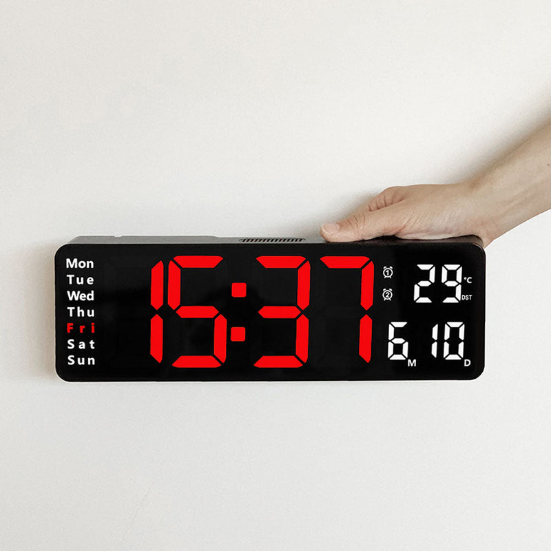 6629 Electronic Clock LED Alarm clock Remote Control Digital Electronic Wall Clock Display Temperature week and calendar