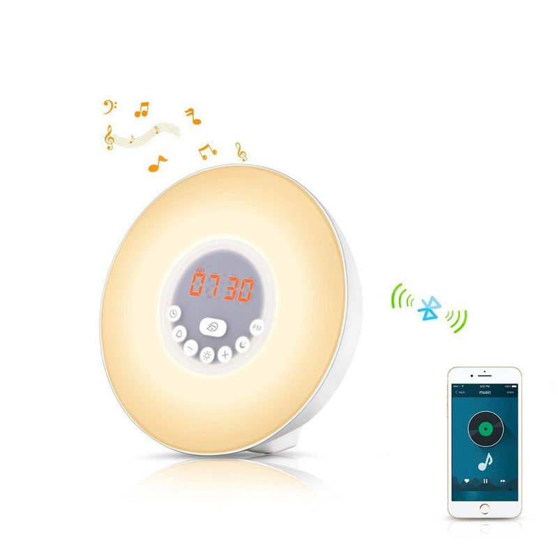 CRONY 6638G Digital Alarm Nightlight Clock LED 6 Color BT Music Clock - Edragonmall.com