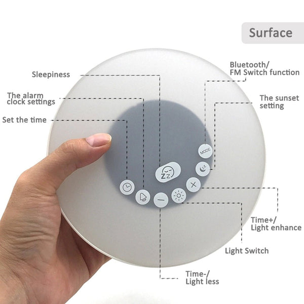 CRONY 6638G Digital Alarm Nightlight Clock LED 6 Color BT Music Clock - Edragonmall.com
