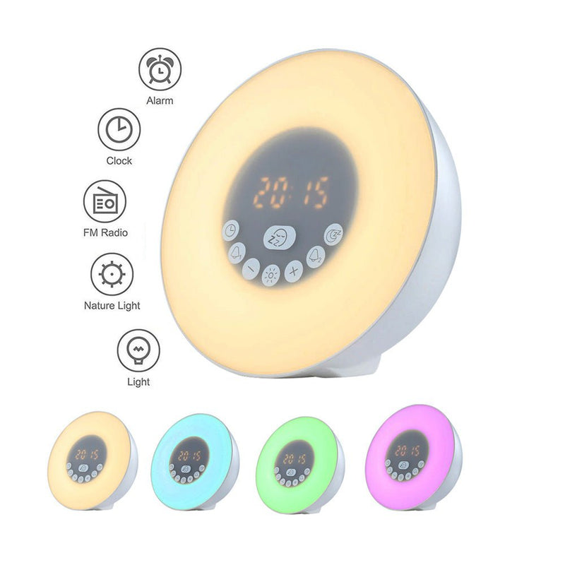 CRONY 6638G Digital Alarm Nightlight Clock LED 6 Color BT Music Clock - Edragonmall.com