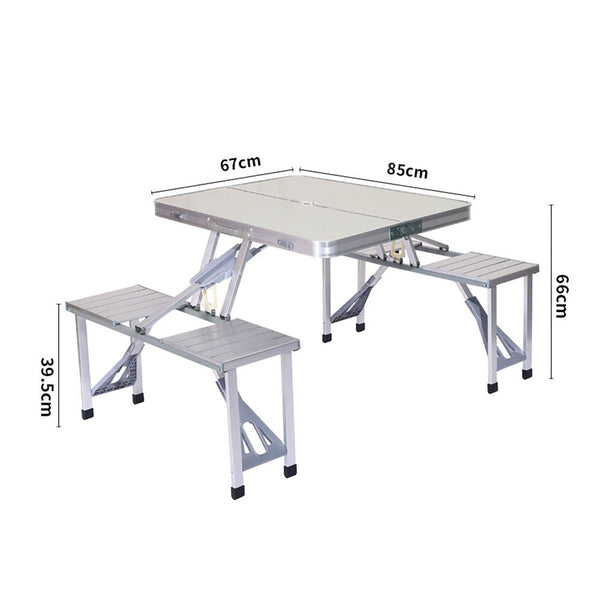 Crony Aluminum Picnic Table Lightweight Fold-Up Picnic Table - Edragonmall.com